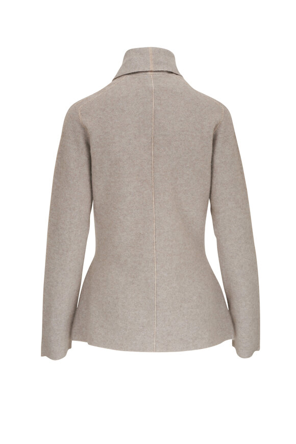 Giorgio Armani - Gray Cashmere & Silk Asymmetric Jacket 