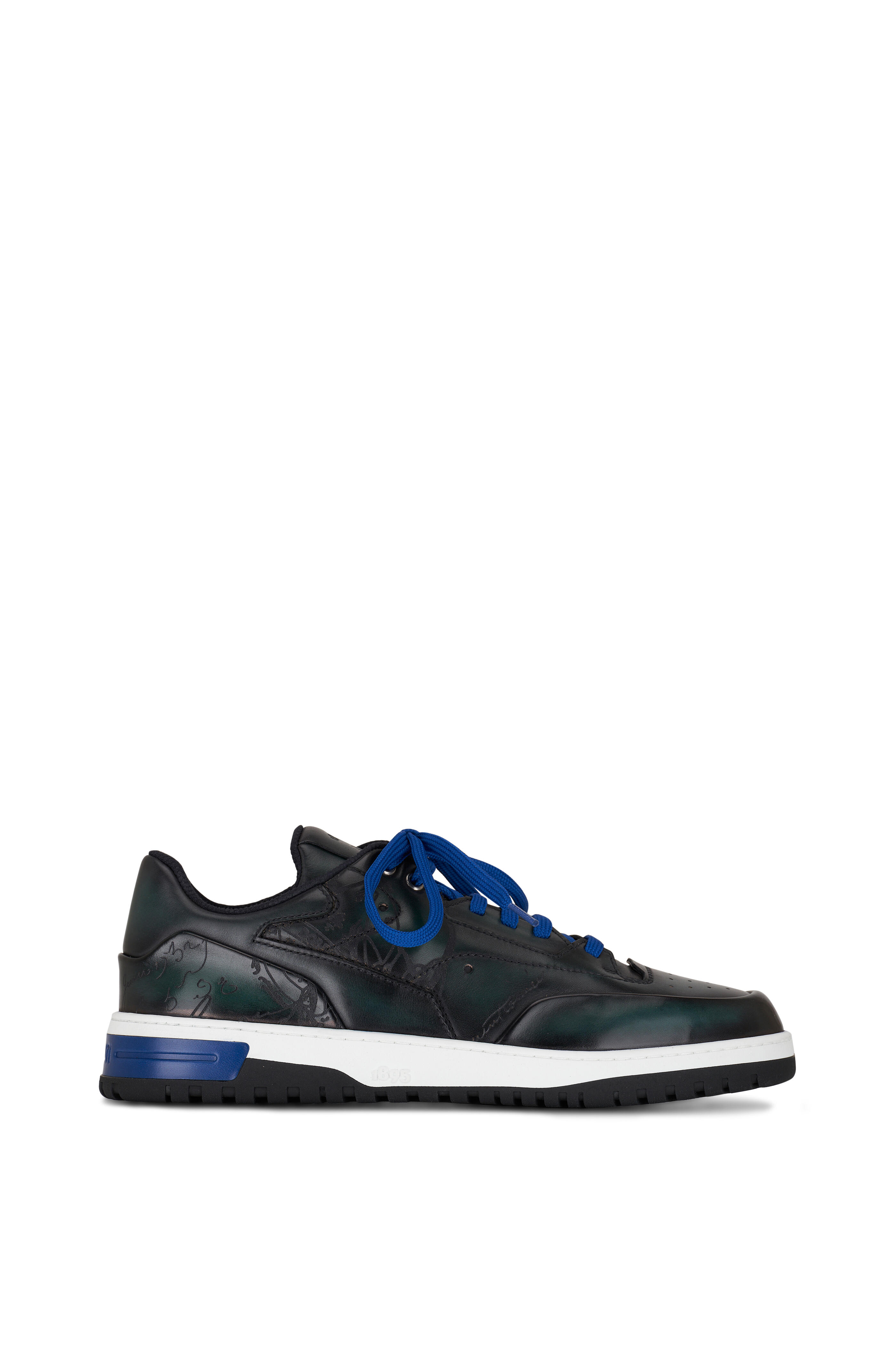 Playoff Low Top Leather Sneakers in Black - Berluti