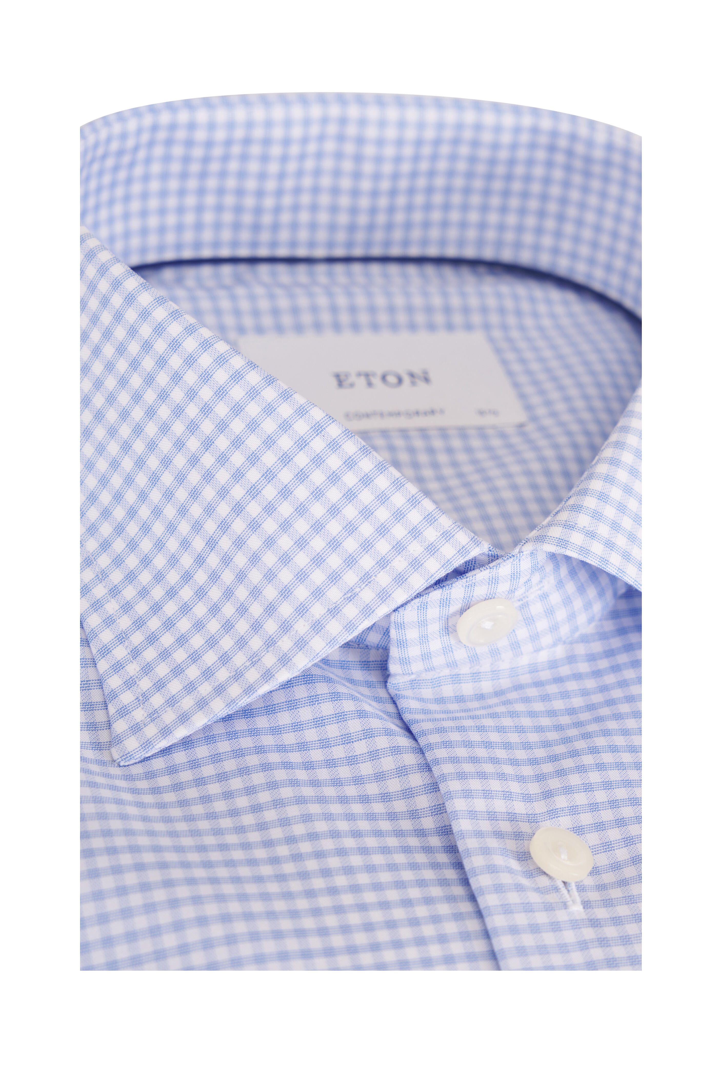 Eton - Light Blue Check Contemporary Fit Dress Shit - view 2