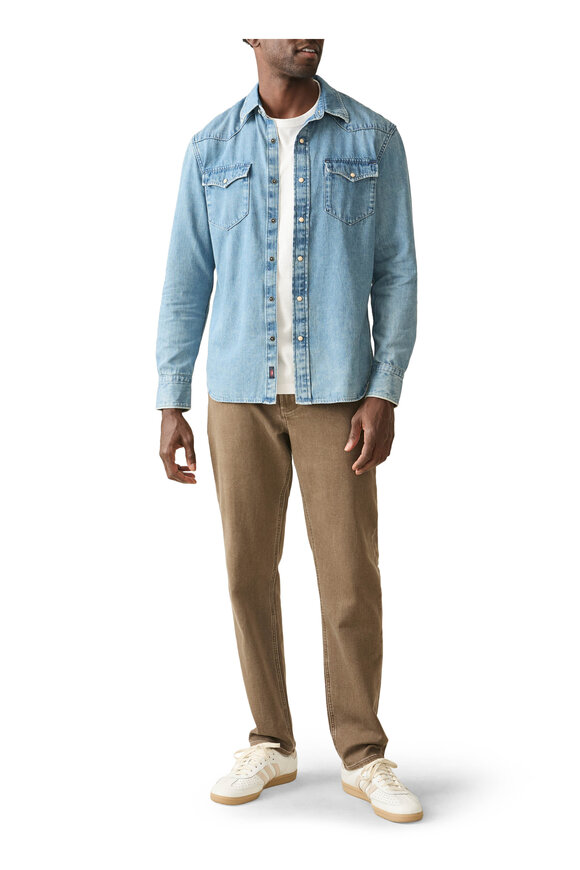 Faherty Brand - Western Faded Indigo Denim Sport Shirt