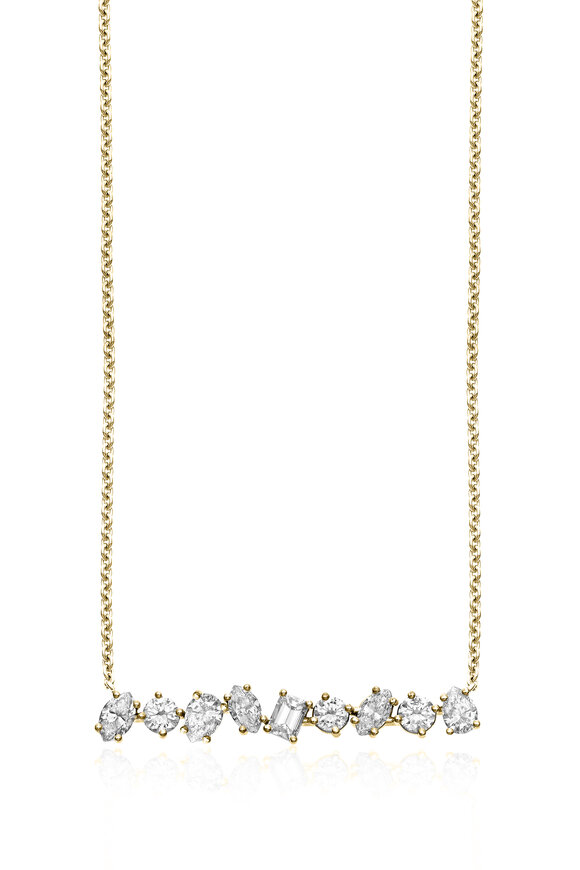 Kimberly McDonald - 18K Yellow Gold Irregular Diamond Bar Necklace