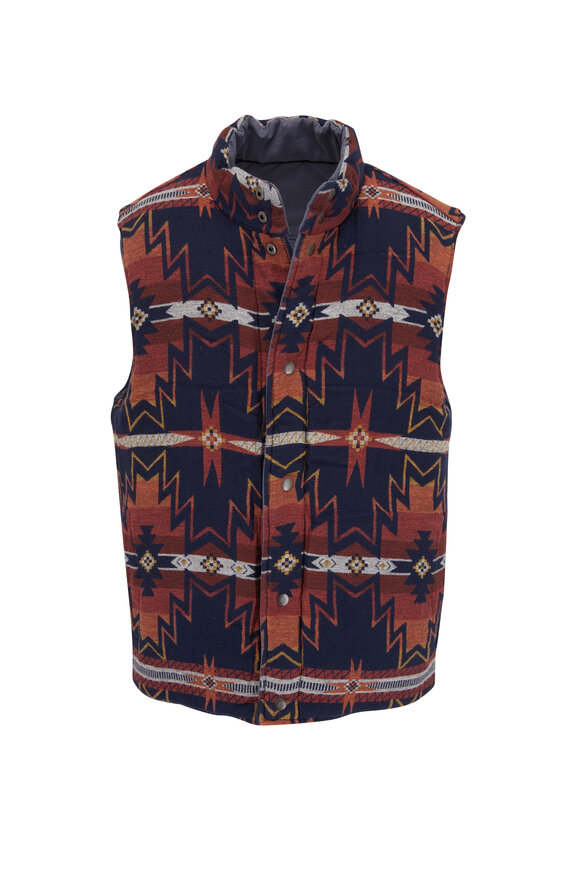 Faherty Brand - Doug Good Feather & Blue Reversible Puffer Vest