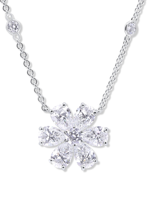 Oscar Heyman Platinum Diamond Flower Pendant