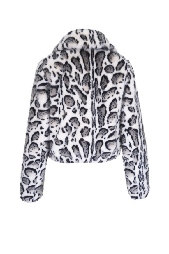 Viktoria Stass - Gray Animal Print Vegan Fur Bomber Jacket