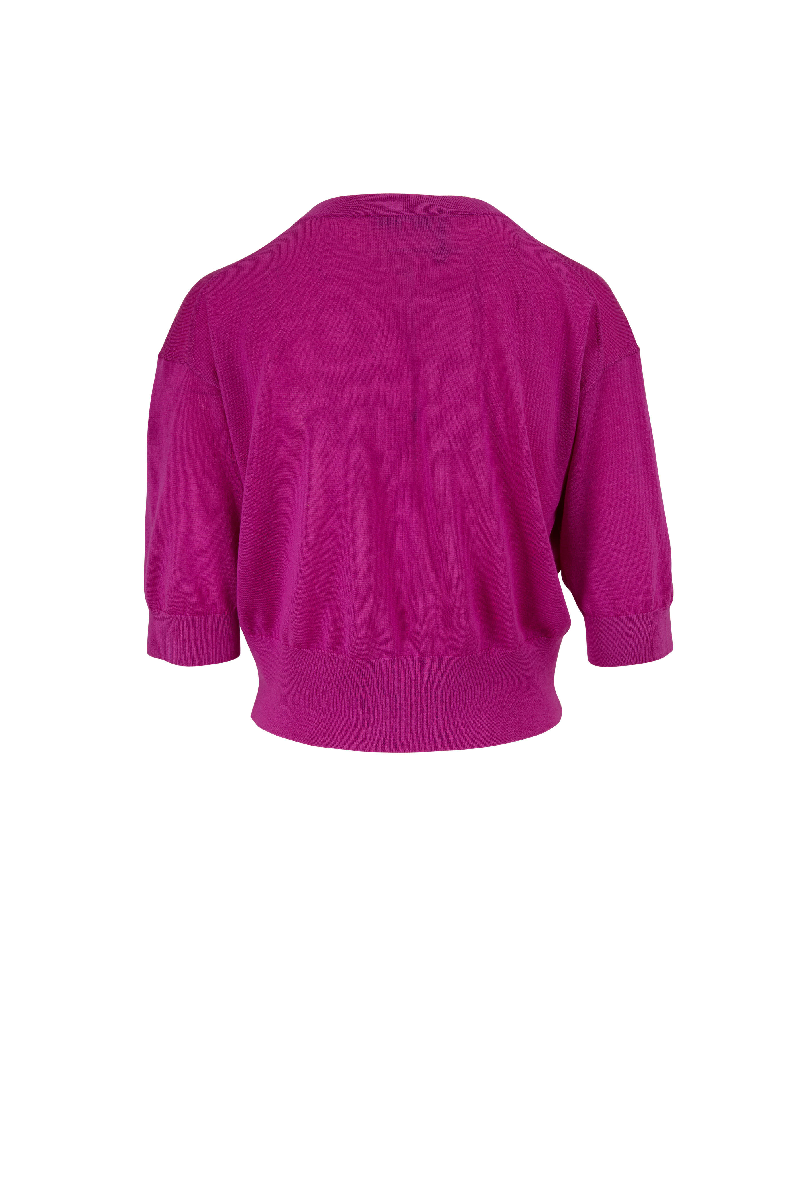 Dorothee Schumacher - Fuchsia Lightweight Elbow Sleeve Cropped Cardigan