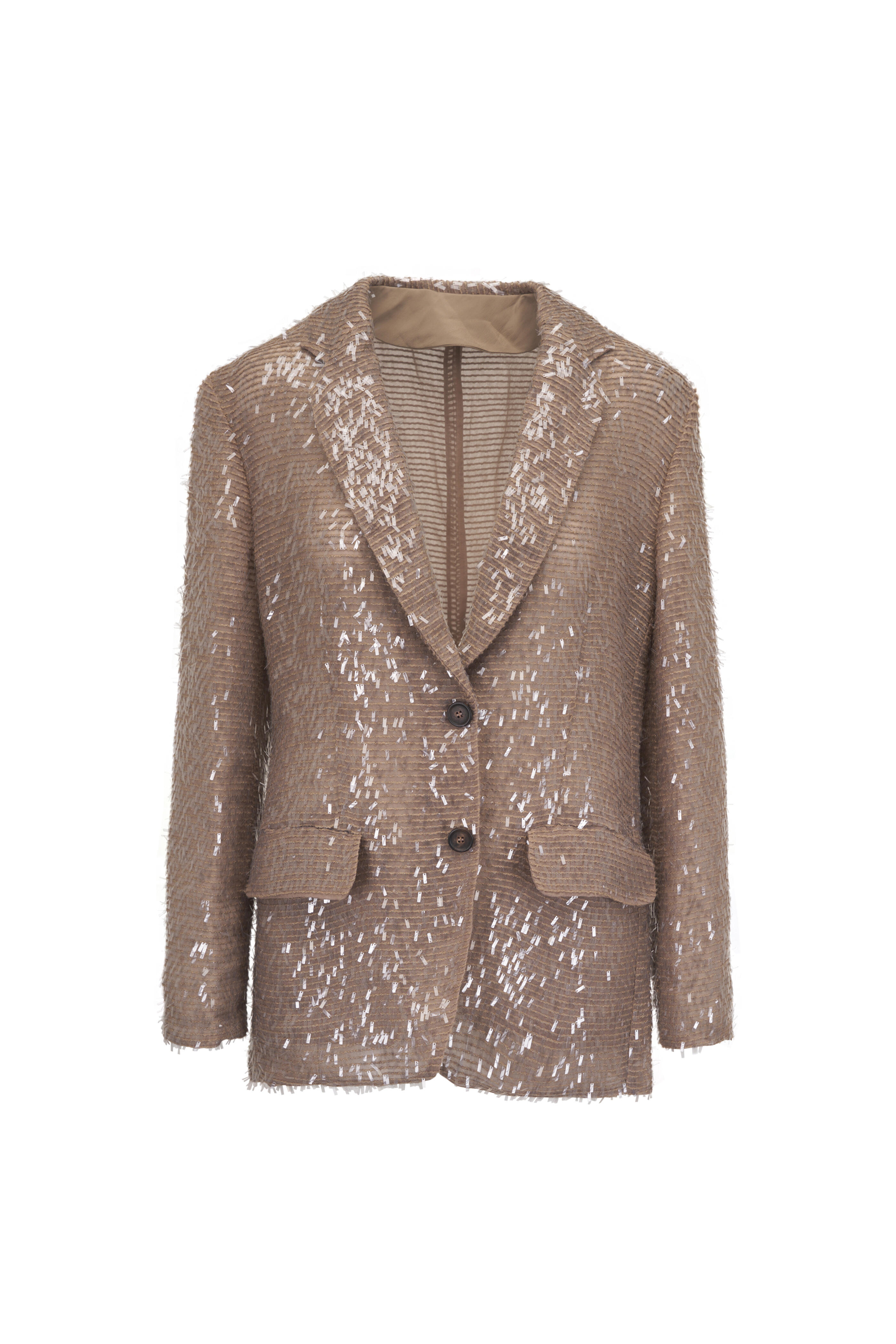 希少✨ BRUNELLO CUCINELLI シルク リネン ニット ジャケット Brunello Cucinelli - Crispy Silk Dazzling Blazer