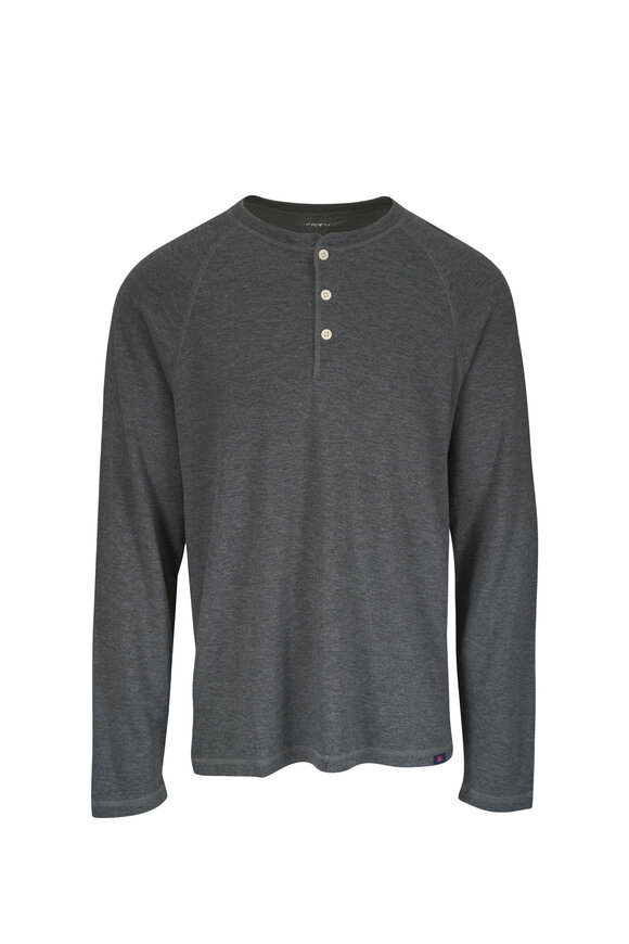 Faherty Brand Deep Olive Feeder Cloud Henley - view 1