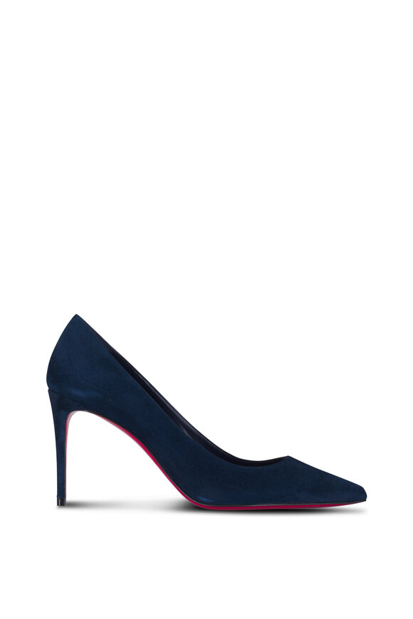 Christian Louboutin - Kate Marine Velour Pump, 85mm