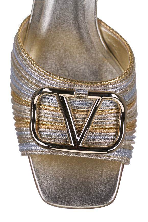 Valentino Garavani Platino VLogo Signature Slide, 60mm - view 5