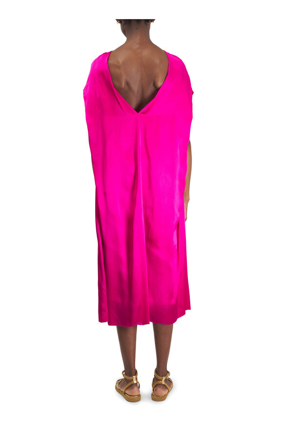 Dries Van Noten Diria Bright Fuchsia Silk Dress - view 4