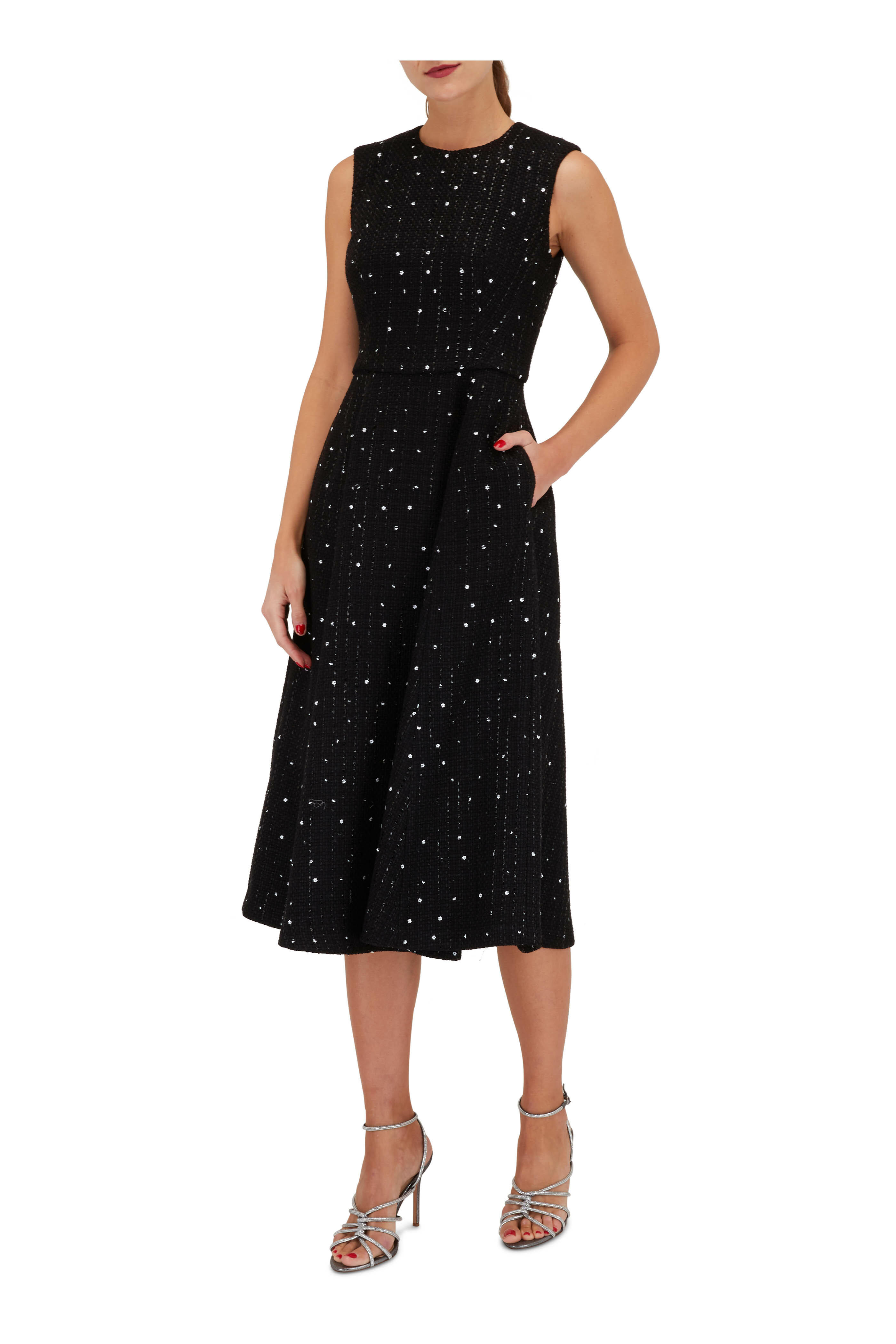 Adam Lippes - Eloise Black Paillette Tweed Dress