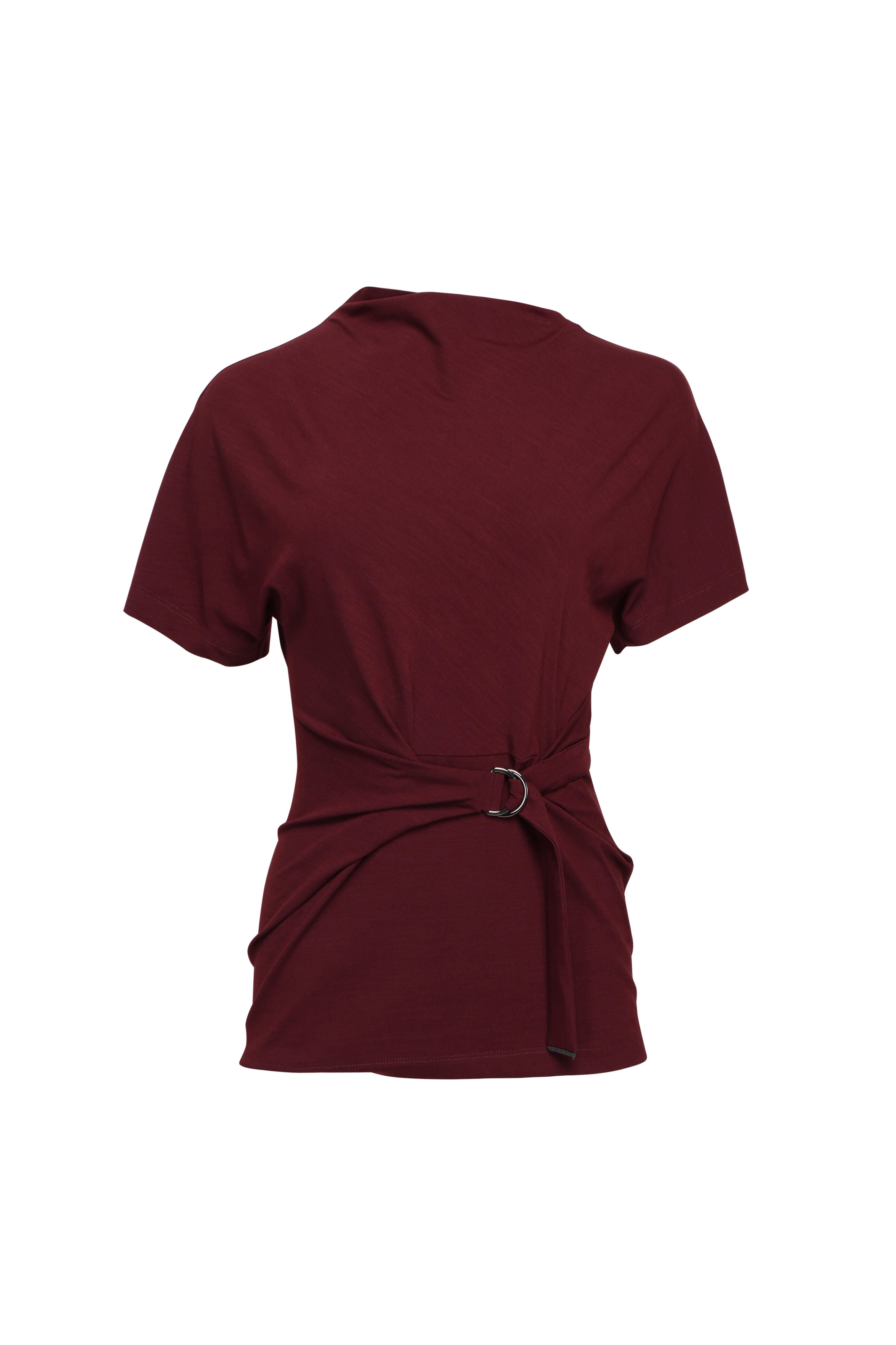 Brunello Cucinelli - Dark Red Buckle Blouse