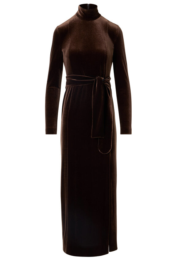 Akris Punto Espresso Techno Stretch Velvet Midi Dress - view 1