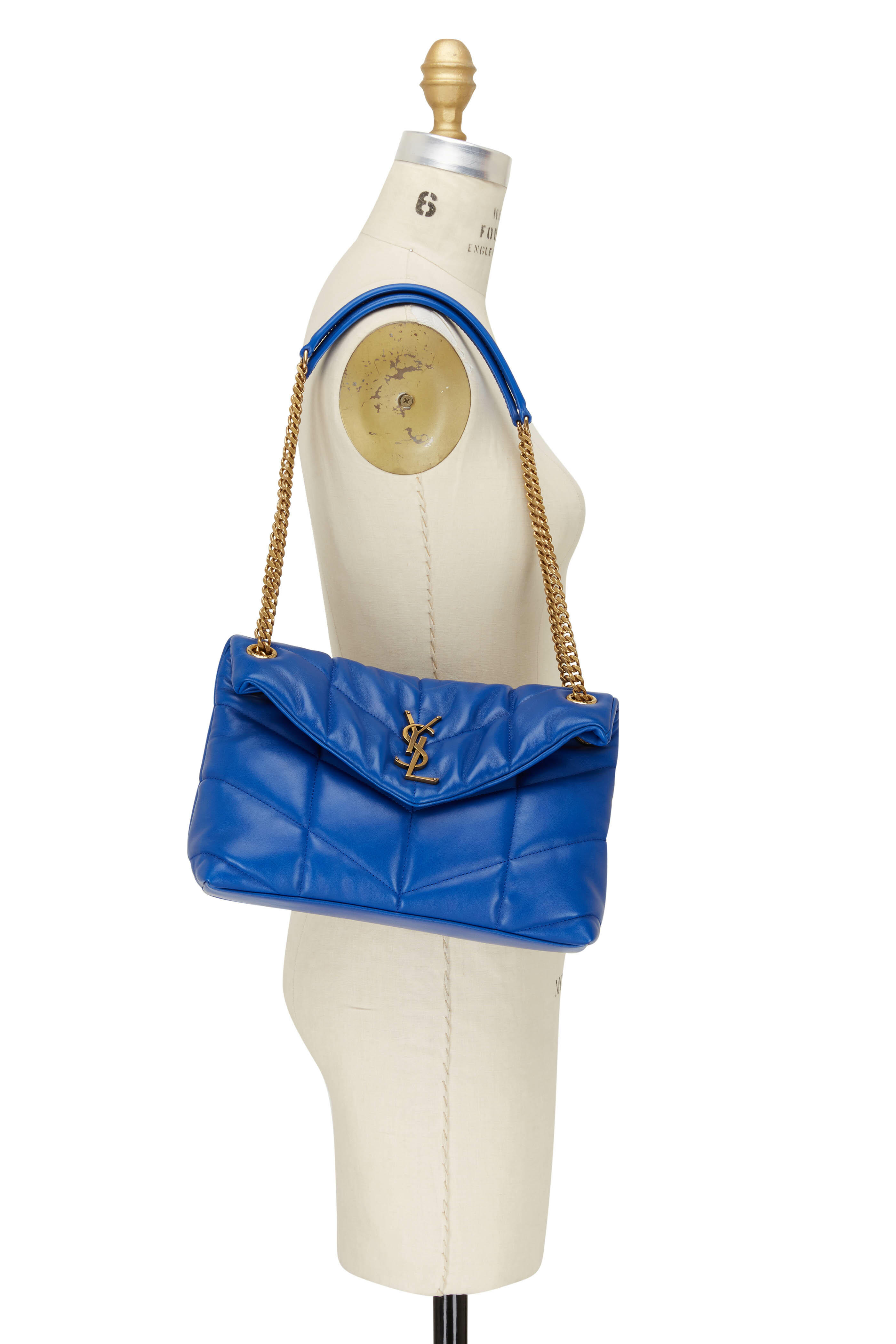 Saint Laurent Small Ysl Shoulder Bag - Light Blue
