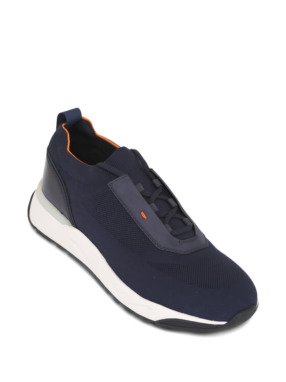 Santoni - Blue Knit Stretch Sneaker