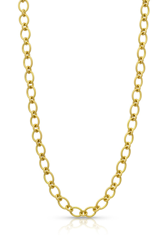 Leigh Maxwell 18k Gold Handmade Chain Diamond Toggle Necklace
