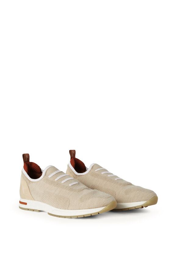 Loro Piana 360 LP Flexy Beige Melange Knit Slip On Sneaker - view 6