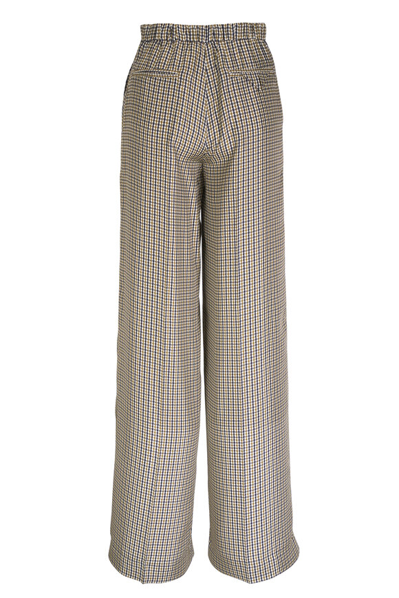 Dorothee Schumacher - Checked Coolness Khaki Multi Silk Pant 