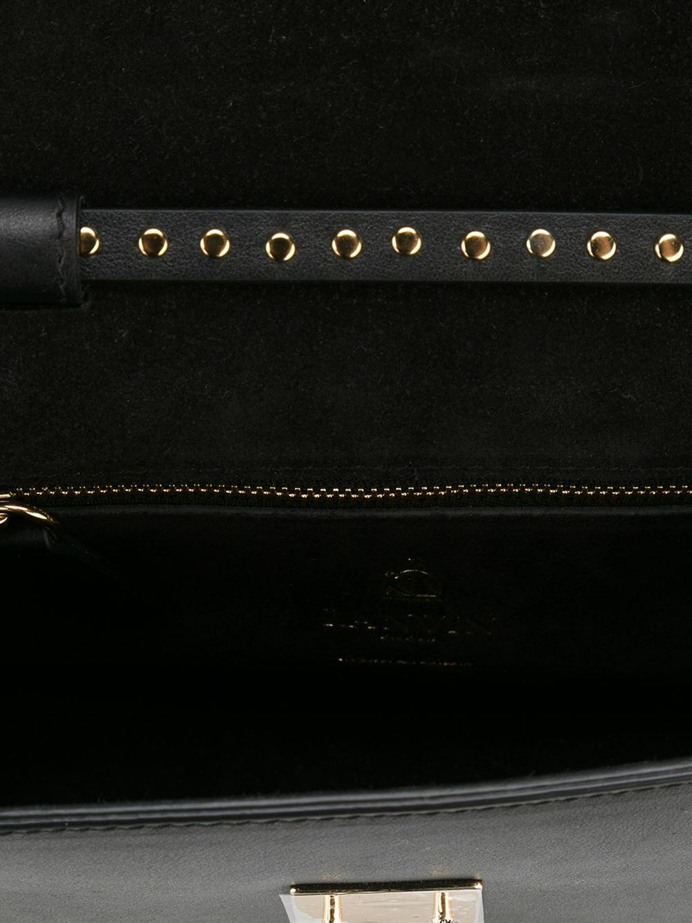Lanvin - Black Leather Studded Essential Small Crossbody