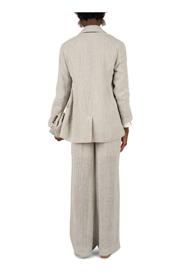 Brunello Cucinelli - Off-White Crepe Linen Gauze Jacket 