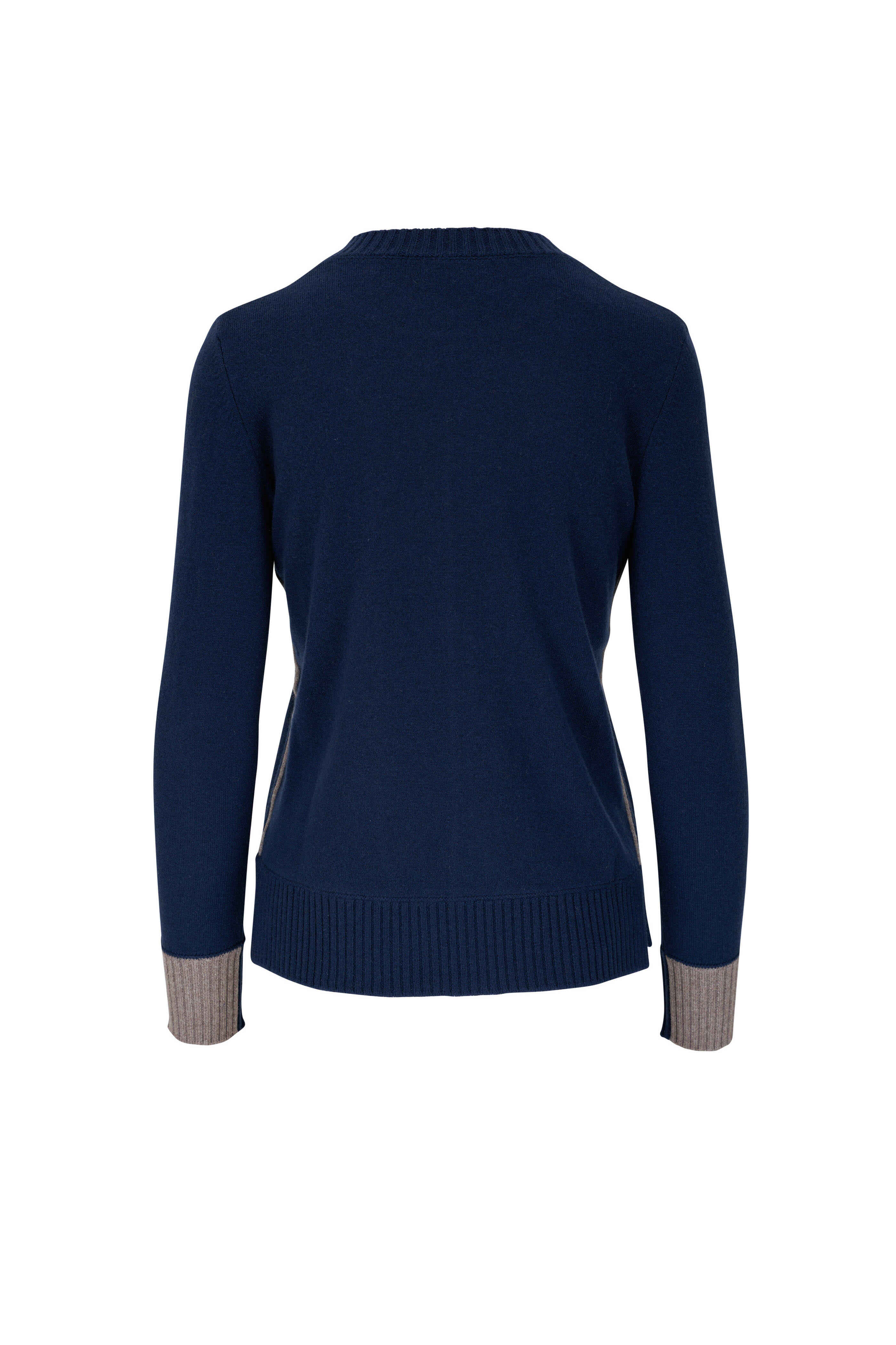 Kinross - Navy & Seal Contrast Trim Crewneck Sweater