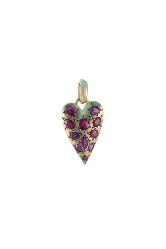 Sylva & Cie Burmese Ruby Heart Pendant - view 1