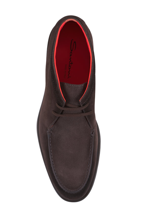 Santoni Dark Brown Suede Desert Boot - view 3
