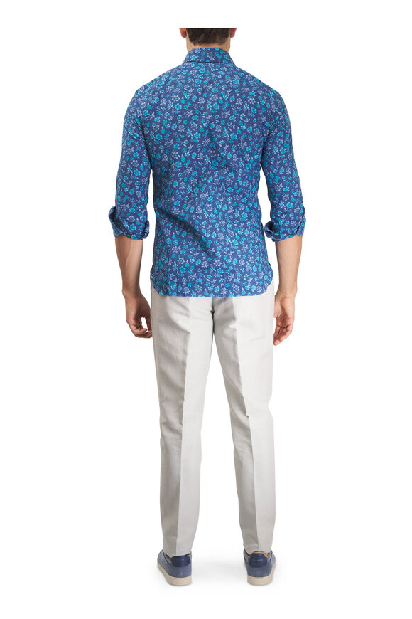 Isaia Beige Cotton & Linen Drawstring Pant - view 6