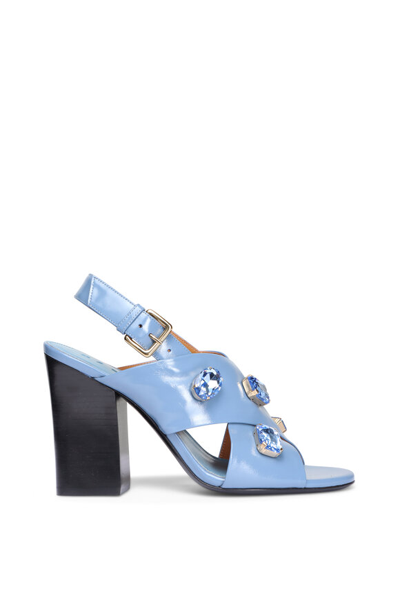Marni Light Blue Crystal Criss Cross Sandal - view 2