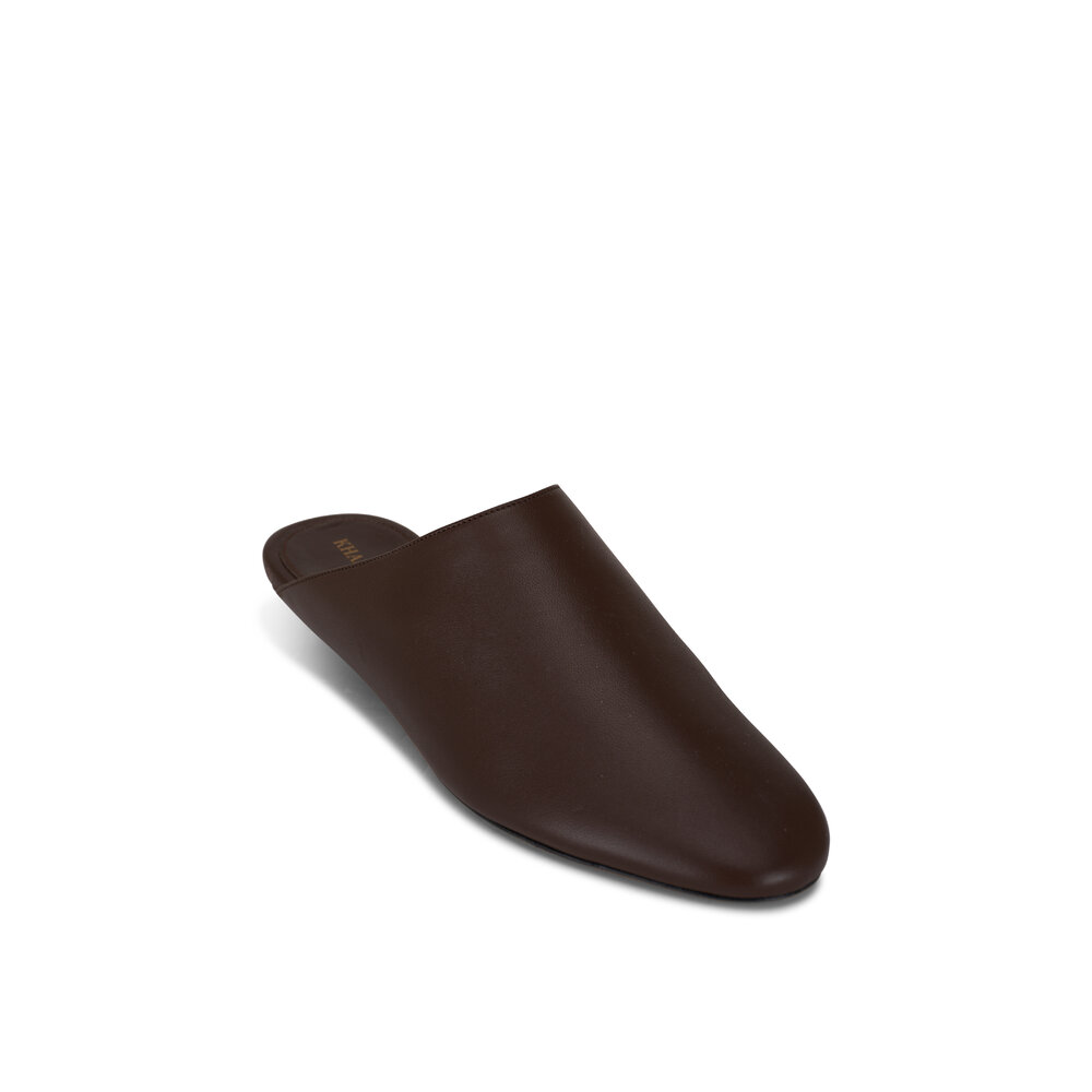 Khaite カルカリ フロック ヒル フツ F1015726L726 902 KHAITE Loop leather sandals | NET-A-PORTER