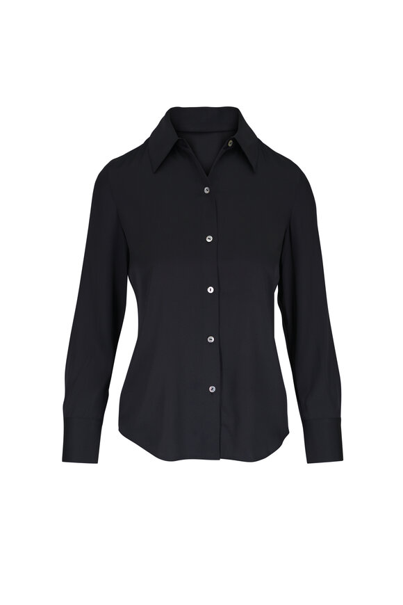 Vince Black Slim Fit Blouse