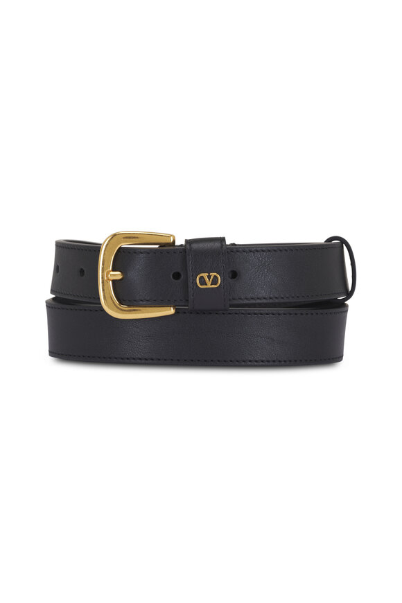 Nili Lotan - Louise Black Embossed Leather Belt | Mitchell