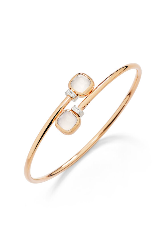 Pomellato 18k Rose Gold Diamond & Quartz Nudo Bracelet