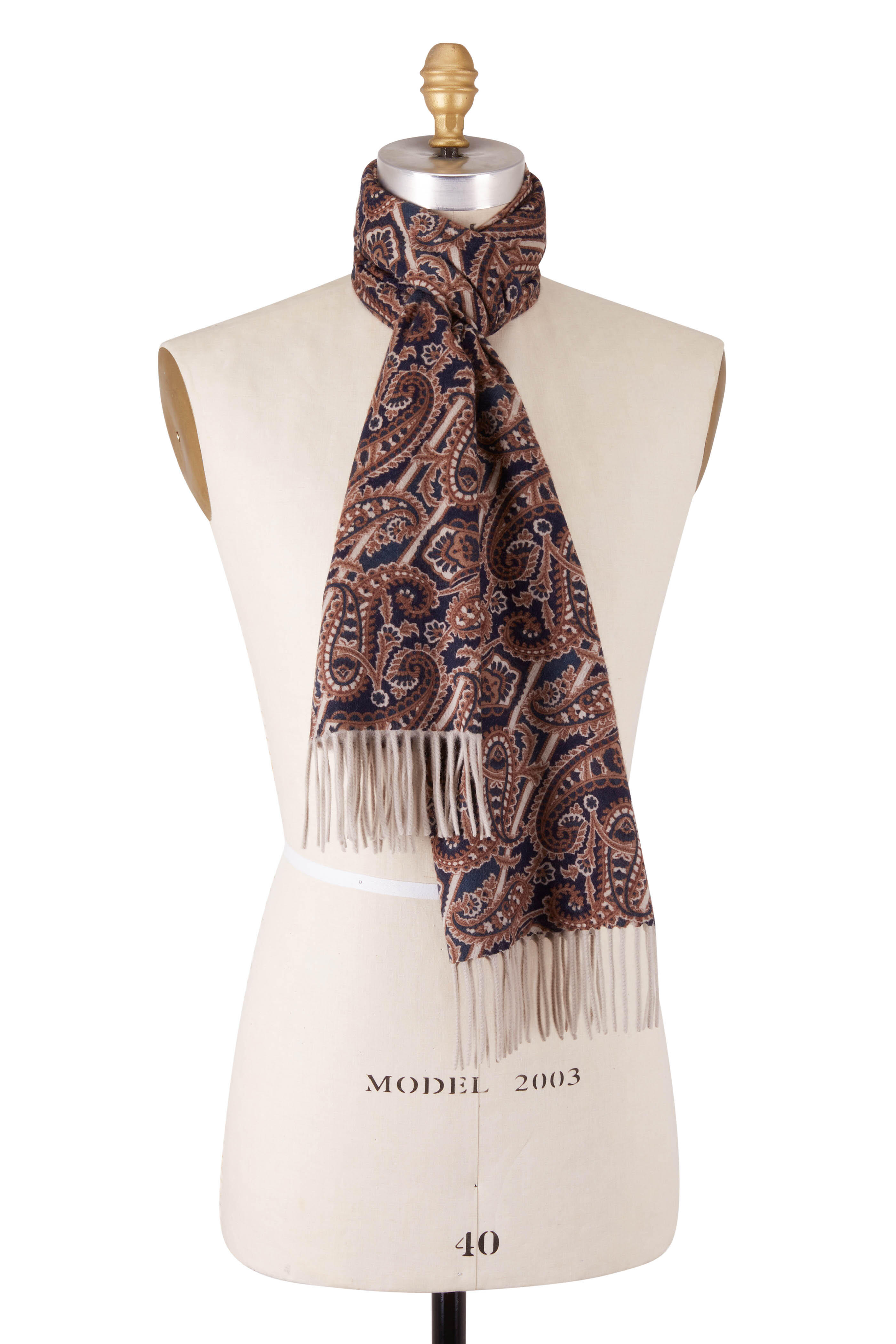 Loro Piana - Milano Boteh Brown Paisley Scarf