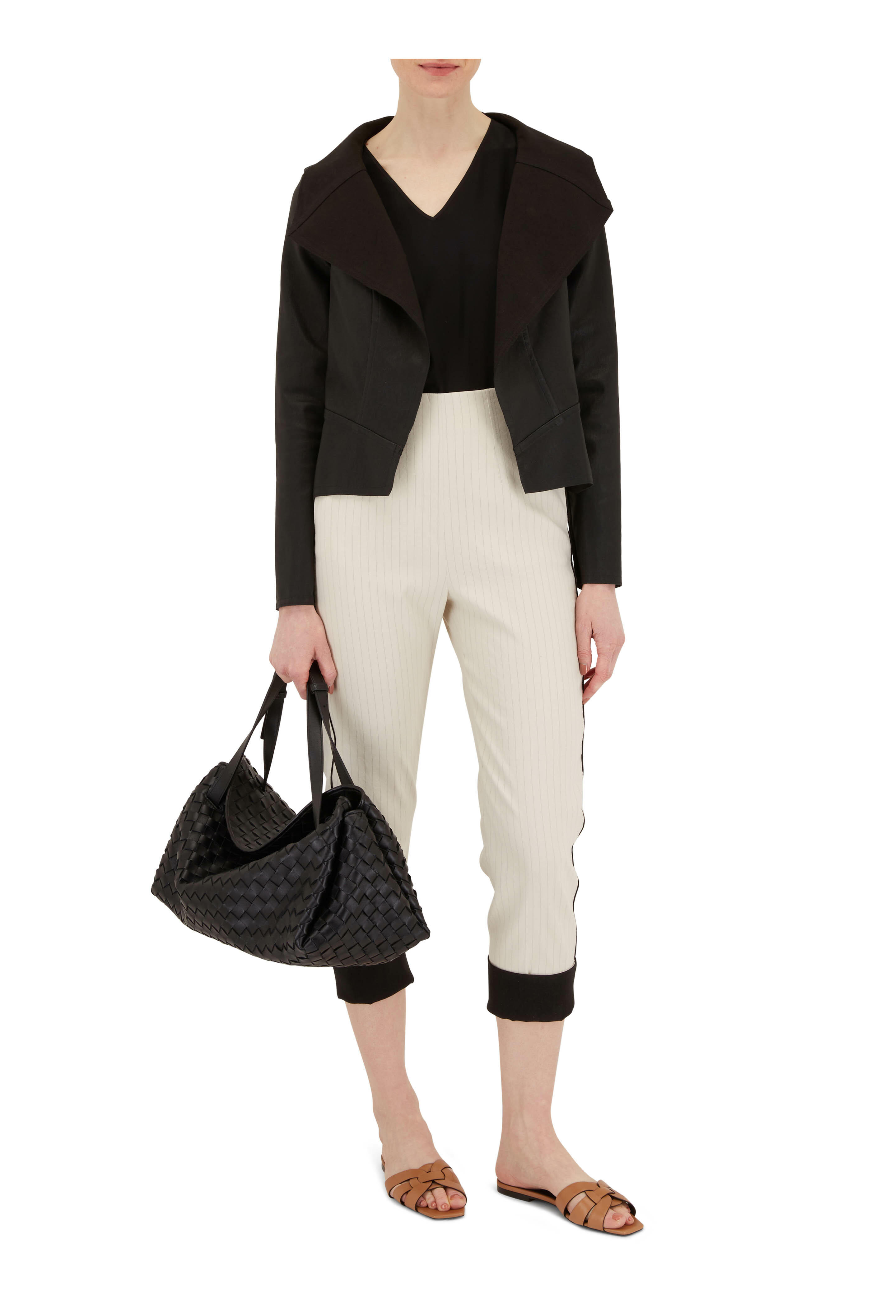 KZ_K Studio - Core Black Silk V-Neck Reversible Tunic Cami