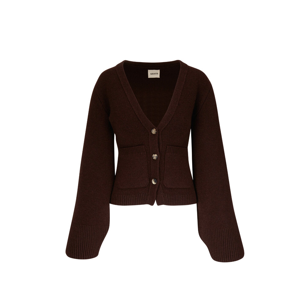 Khaite - Scarlet Cashmere Rosewood Cardigan | Mitchell Stores