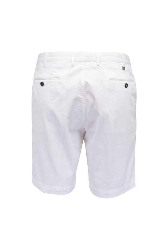PT Torino White Stretch Cotton Shorts - view 2