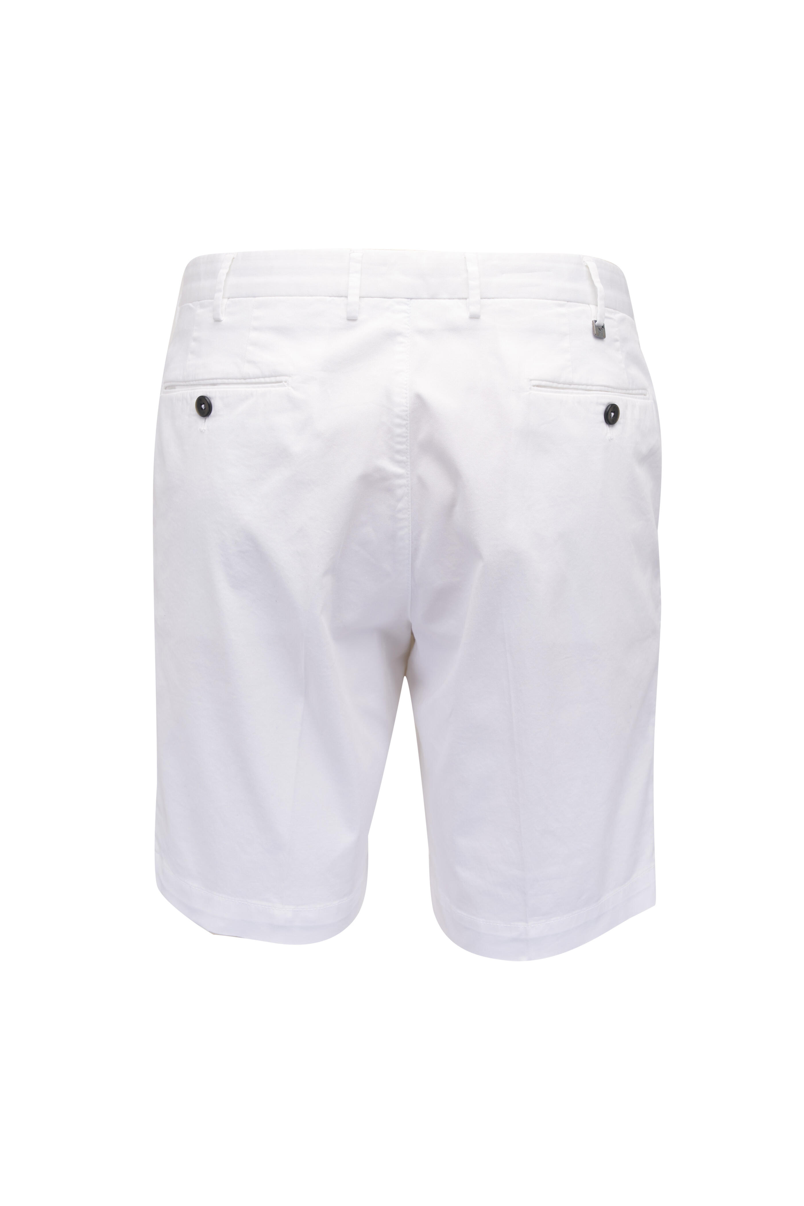 PT Torino - White Stretch Cotton Shorts