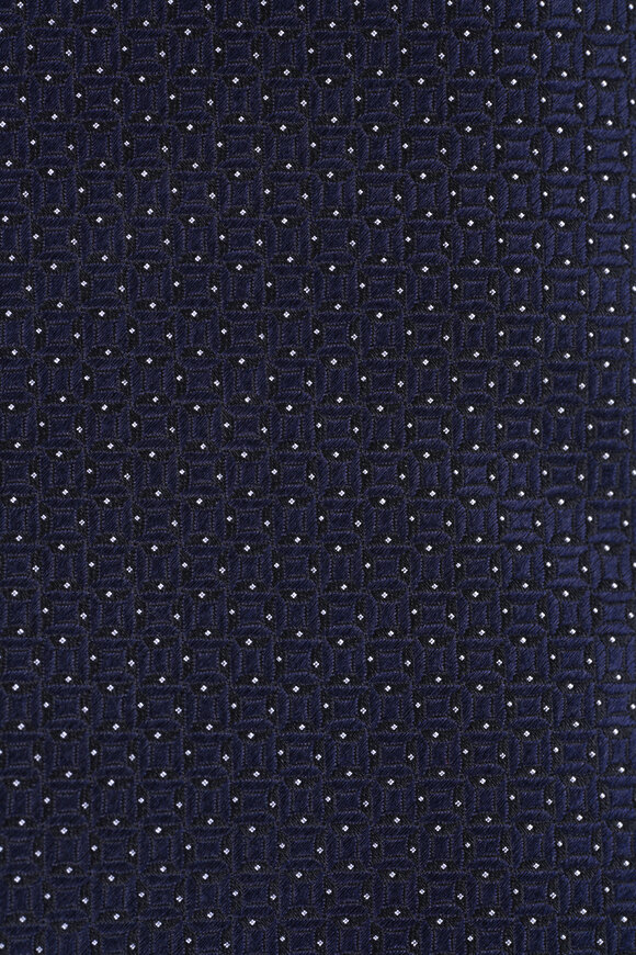 Zegna Dark Blue Silk Jacquard Necktie - view 2