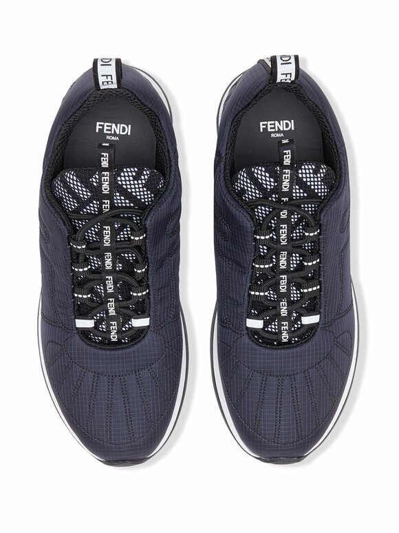 Fendi - FFreedom Navy Blue Nylon Quilted Sneaker