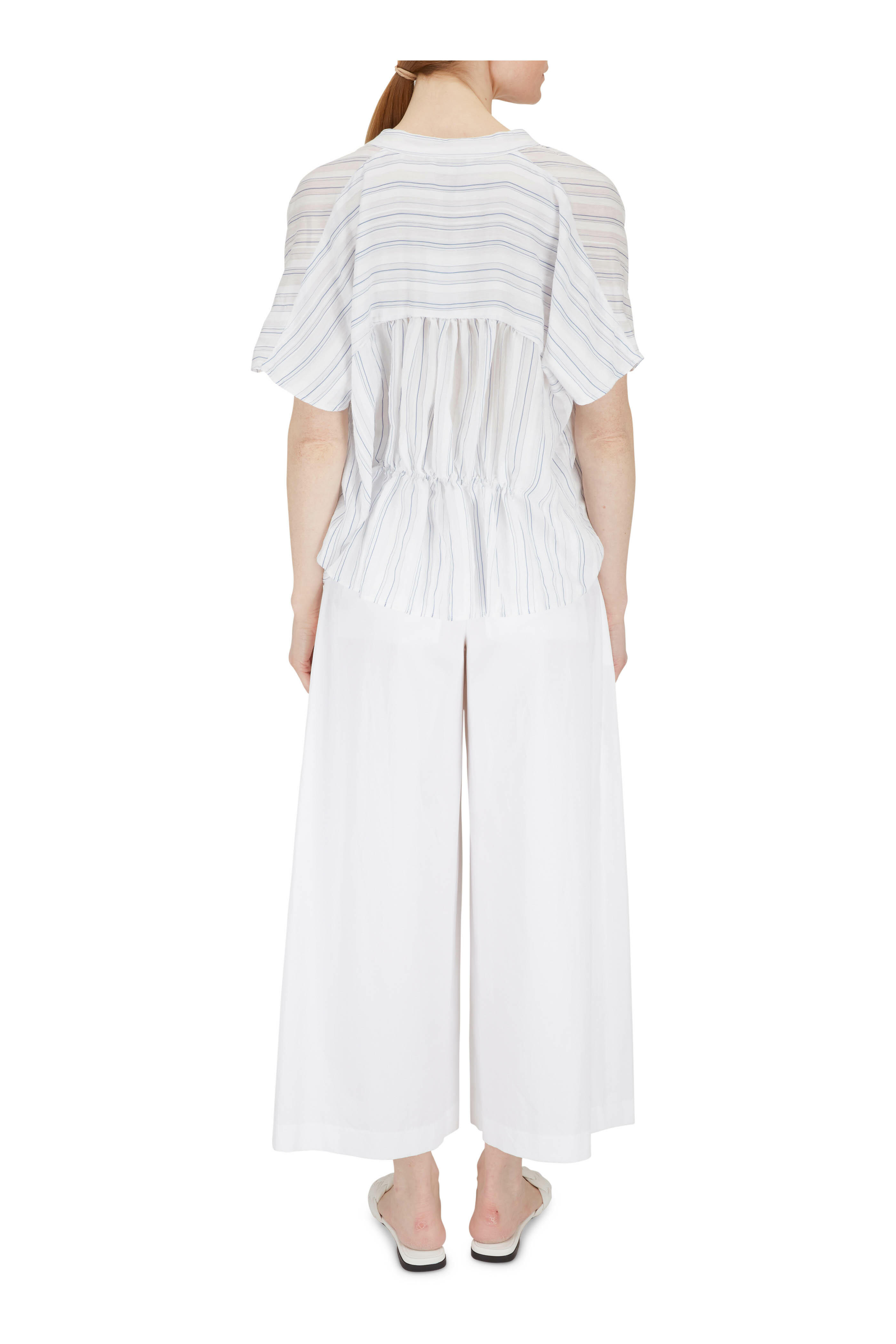 Vince - Optic White Pleated Culotte