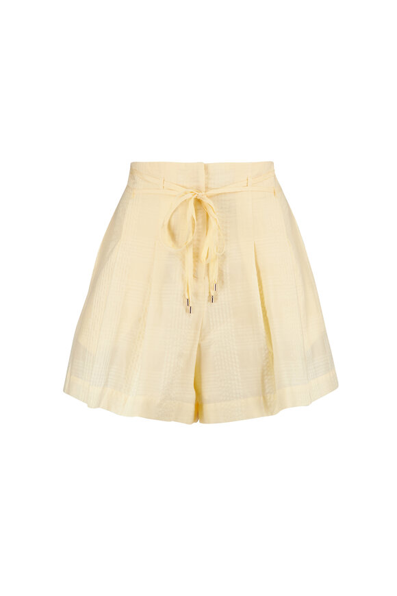 Hevron Aster Butter Plaid Double Tie Shorts - view 1
