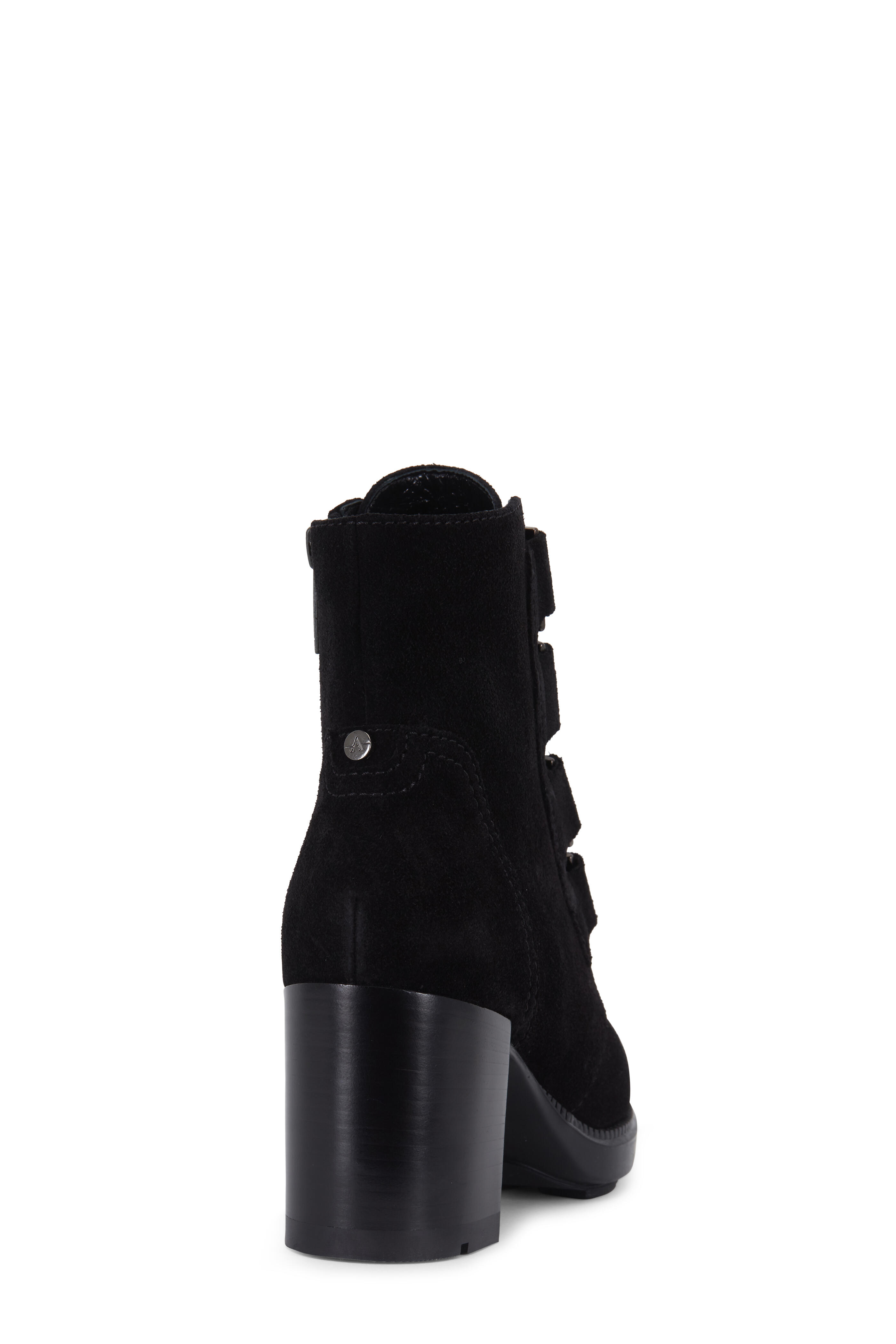 Aquatalia Ilanna Black Suede Weatherproof Ankle Boot 70mm