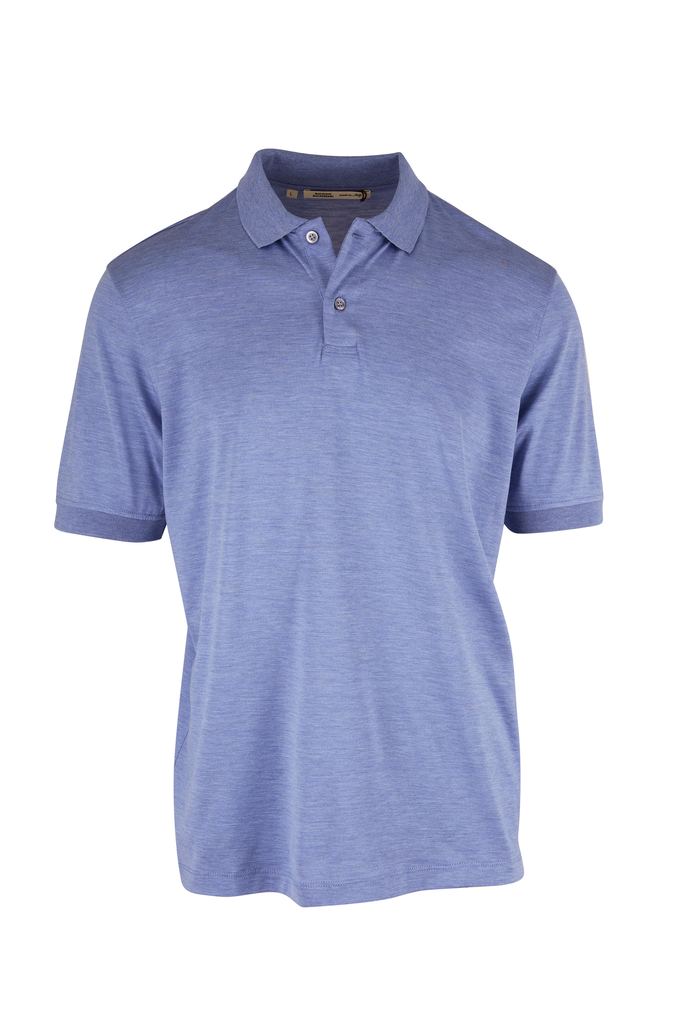 Maurizio Baldassari - Sky Blue Cotton & Silk Polo