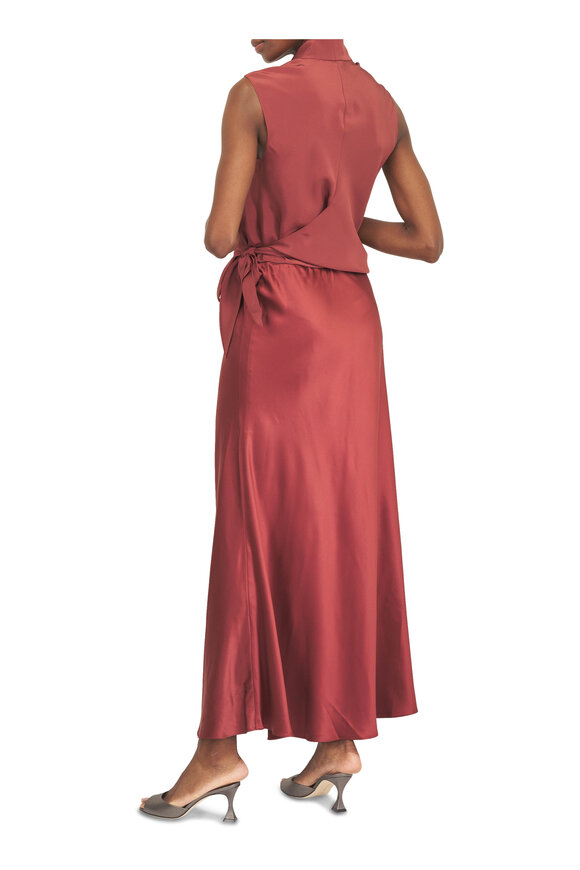 Peter Cohen Toas Cinnabar Heavy Satin Dress - view 4