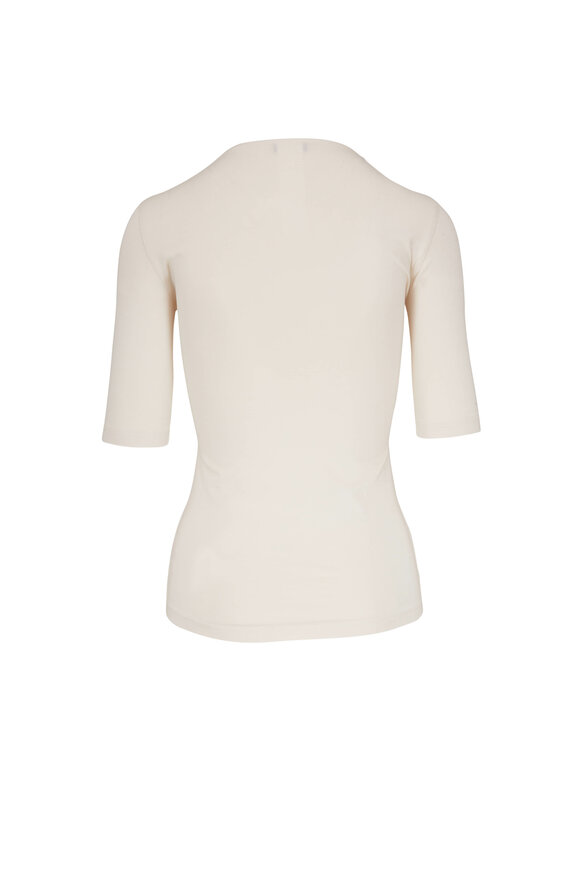Akris Off White Silk Jersey T-Shirt  - view 3