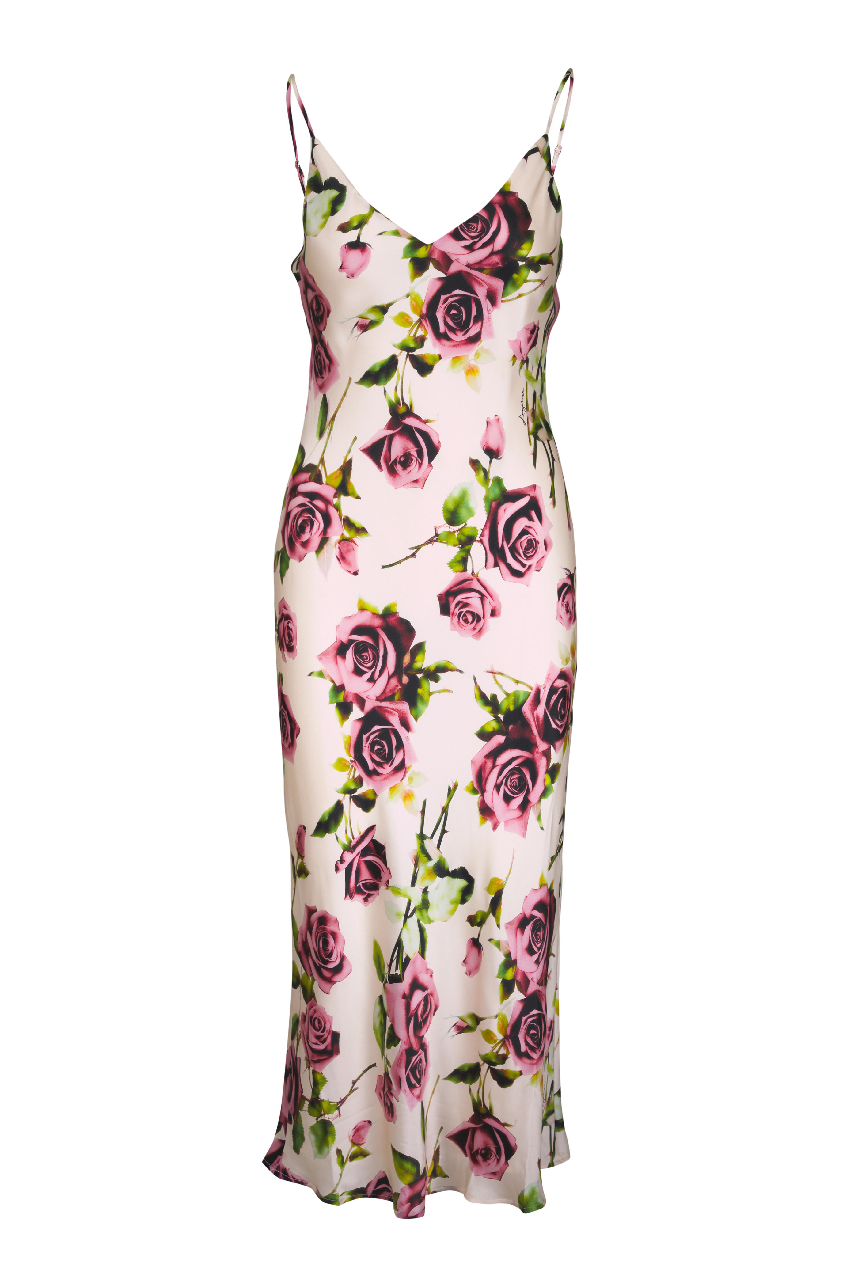 L'Agence - Seridie Ecru & Mauve Romantic Rose Silk Slip Dress - view 1