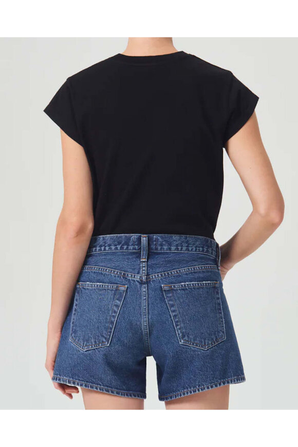 Agolde Bryce Black Cap Sleeve T-Shirt - view 3