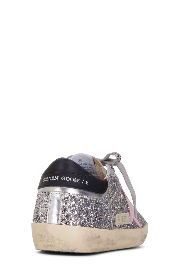 Golden Goose - Super-Star Silver Glitter & Pink Star Sneaker