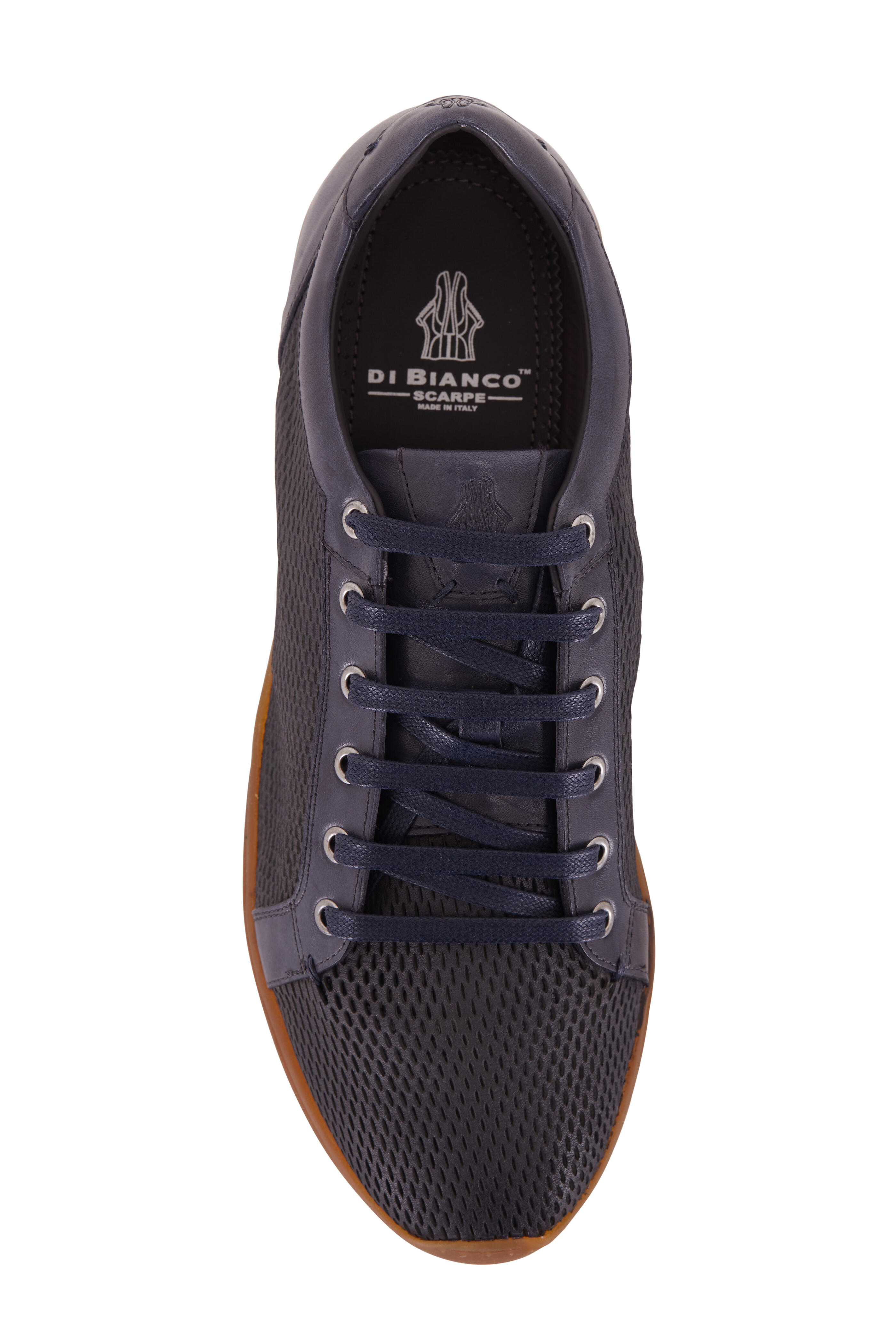Di Bianco - Dusty Blue Perforated Leather Sneaker